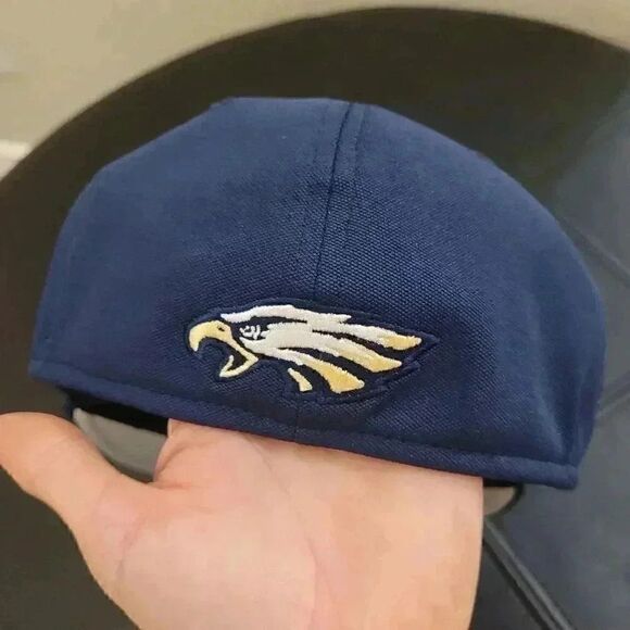 The Game Pro Gametek II Men's Navy w White S & Bird Patch Flex-Fit Baseball Cap - Picture 3 of 9